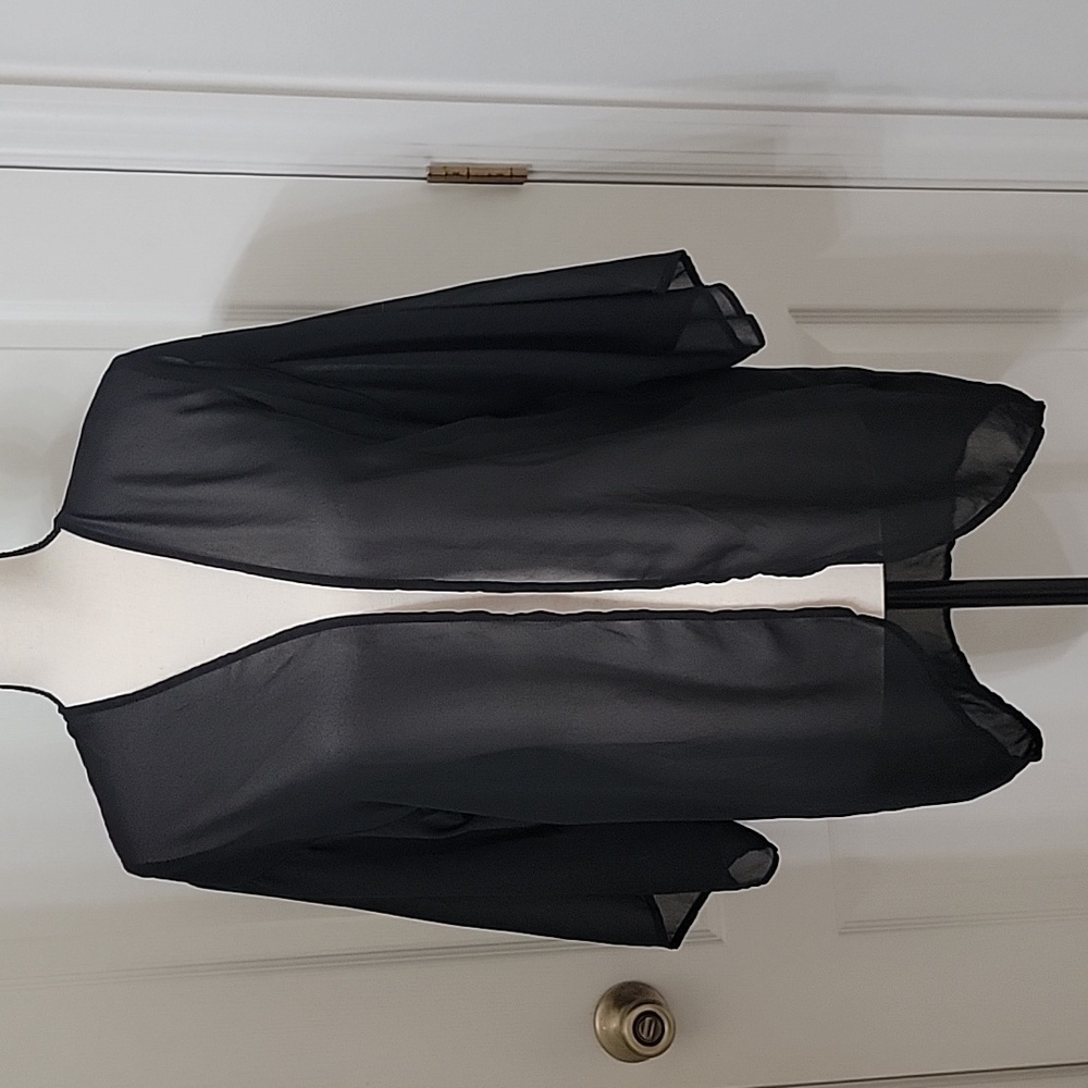 Divided Size XS Black Open Front Kimono Jacket Swimsuit Cover Gently Used Cond.